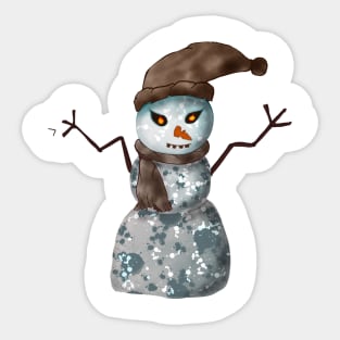 scary snowman Sticker